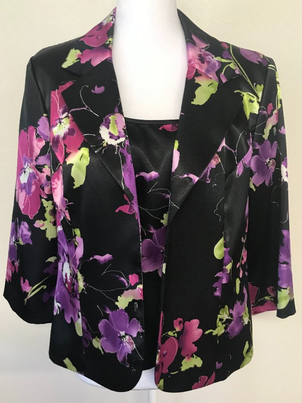 Petite Alex Evenings 2-Pc Floral Jacket & Shell Top Set LP NWOT